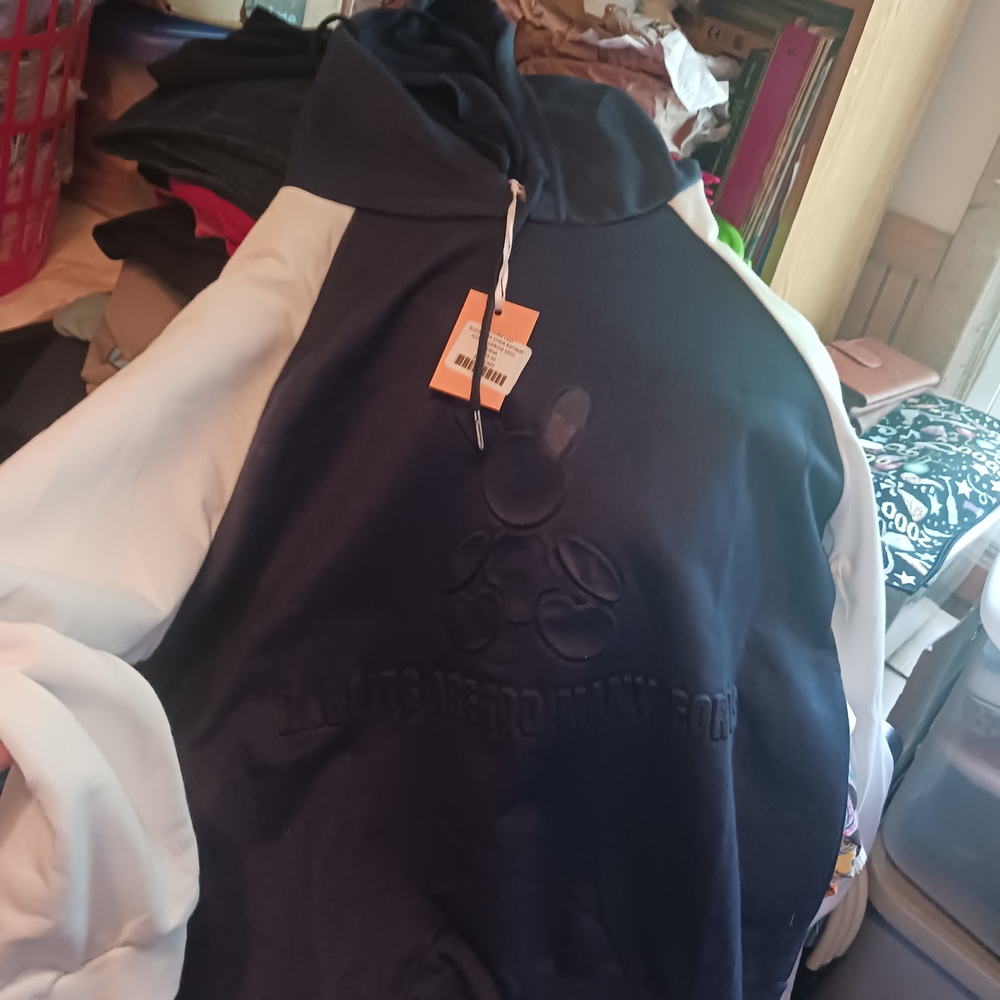 Men's Blue  and White Hoodie